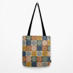 Retro Flowers Check Pattern IX Tote Bag Gallery Image 2