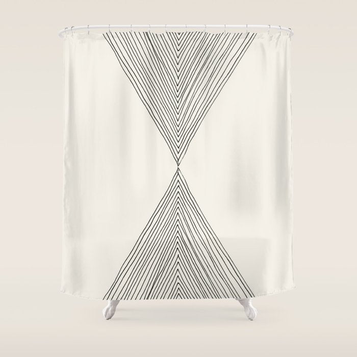 Minimalist Boho Triangles Shower Curtain Gallery Image 1