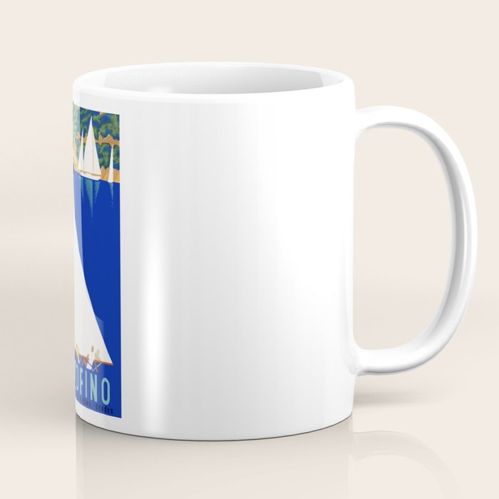 1941 PORTOFINO Italy Travel Poster Coffee Mug Gallery Image 1