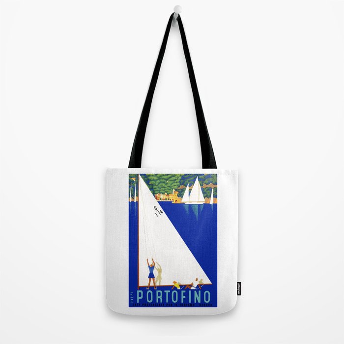 1941 PORTOFINO Italy Travel Poster Tote Bag Gallery Image 2