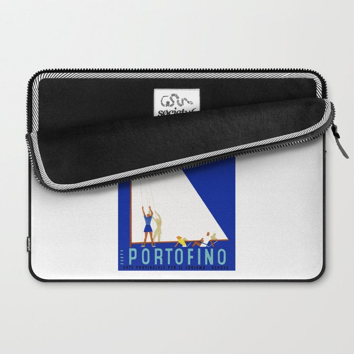 1941 PORTOFINO Italy Travel Poster Laptop Sleeve Gallery Image 2