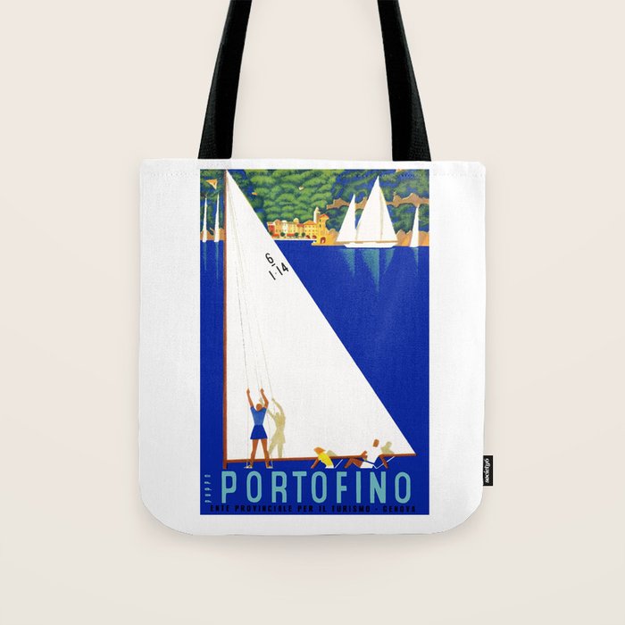 1941 PORTOFINO Italy Travel Poster Tote Bag
