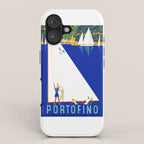 1941 PORTOFINO Italy Travel Poster iPhone Case Gallery Image 1