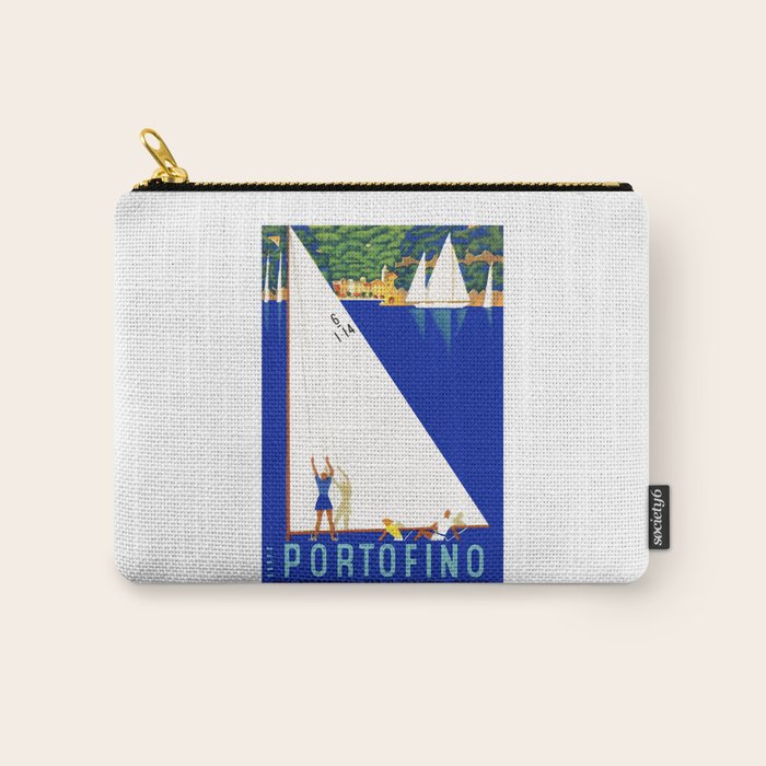 1941 PORTOFINO Italy Travel Poster Carry All Pouch Gallery Image 1