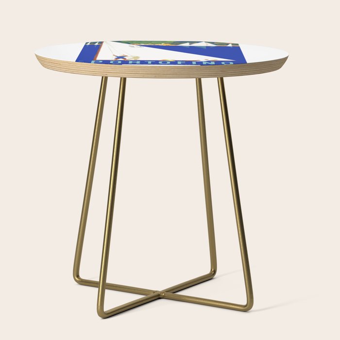 1941 PORTOFINO Italy Travel Poster Side Table Gallery Image 1