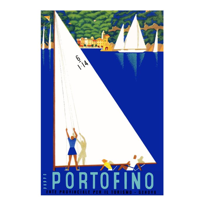 1941 PORTOFINO Italy Travel Poster Coffee Mug Gallery Image 2