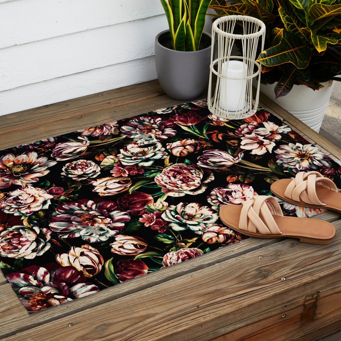 Dark Garden II Outdoor Rug Gallery Image 2