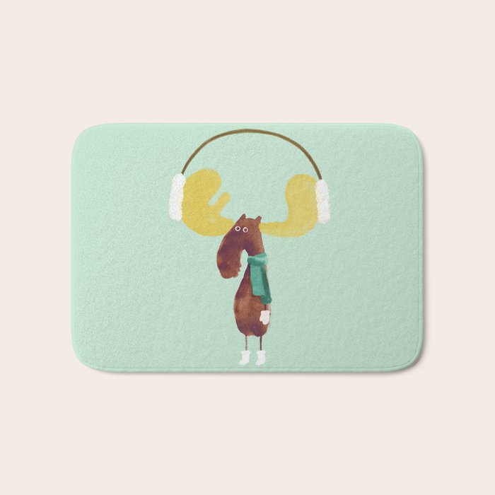 This moose is ready for winter Bath Mat Gallery Image 1