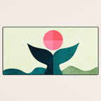 mid century whale sun sea Desk Mat Gallery Image 3