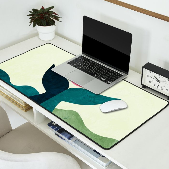mid century whale sun sea Desk Mat Gallery Image 2