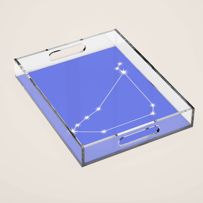 Capricorn Zodiac Star Constellation Line Art Periwinkle Purple Acrylic Tray Gallery Image 1