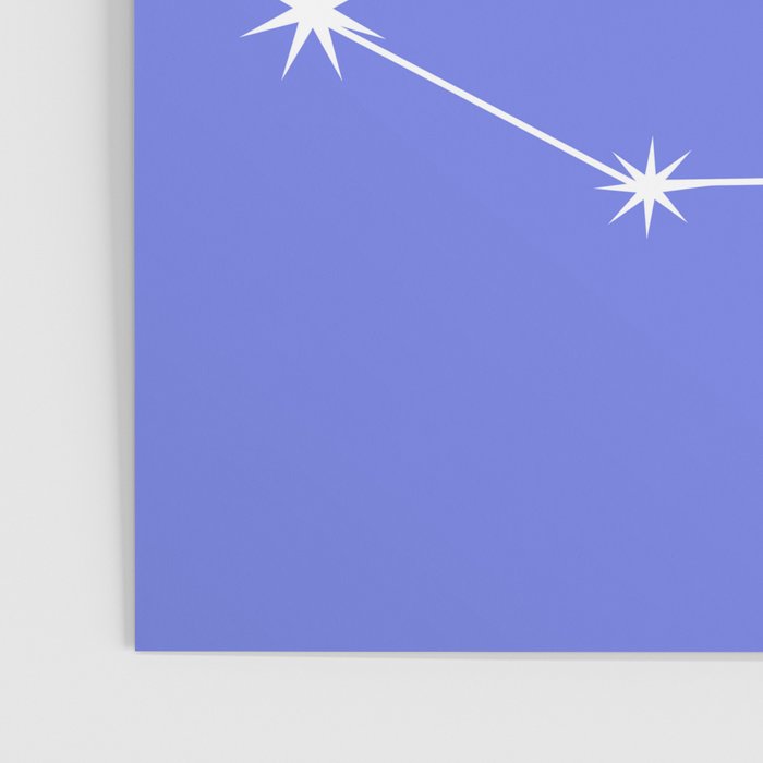 Capricorn Zodiac Star Constellation Line Art Periwinkle Purple Poster Gallery Image 3