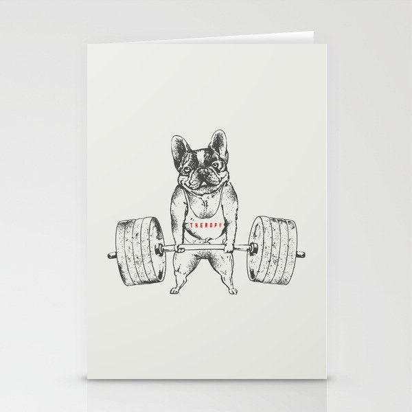 Frenchie Lift Stationery Card Gallery Image 1