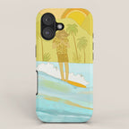 Give thanks retro surf art tropical peaceful by surfybirdy iPhone Case Gallery Image 1