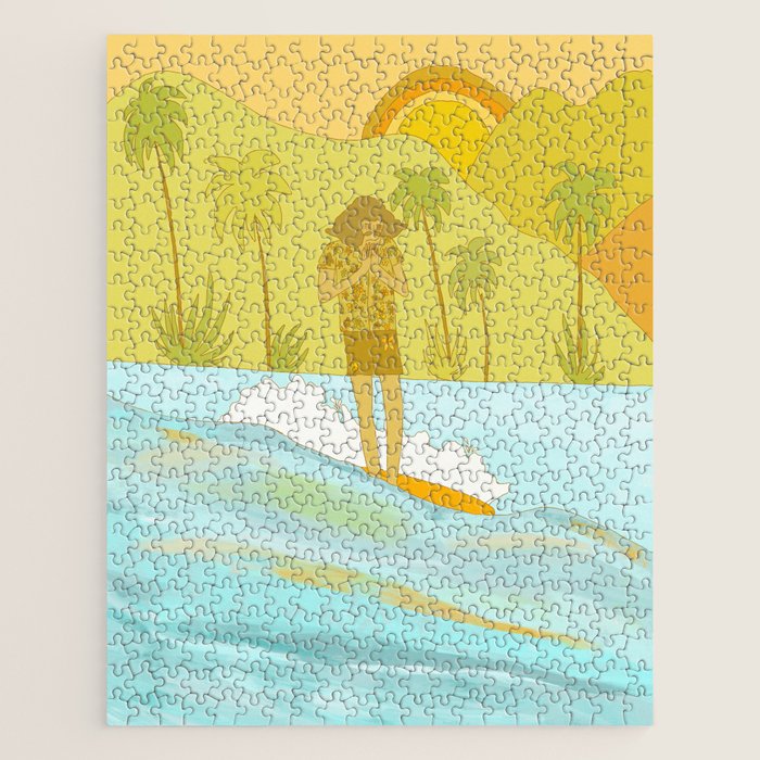 Give thanks retro surf art tropical peaceful by surfybirdy Jigsaw Puzzle Gallery Image 1
