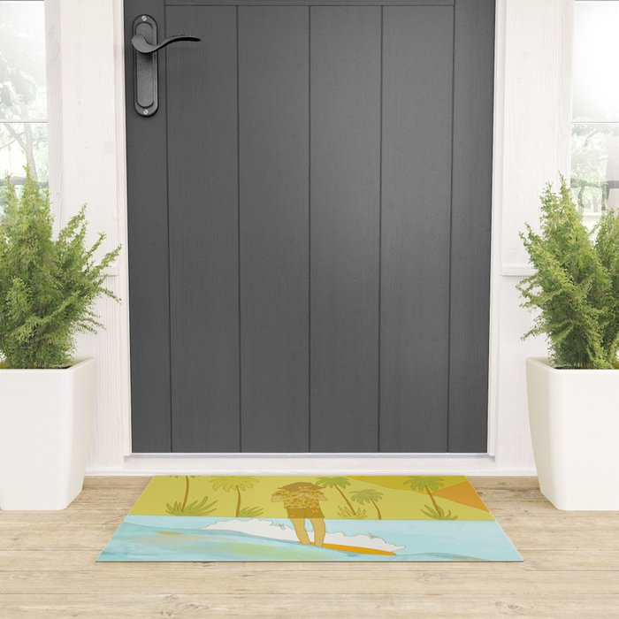 Give thanks retro surf art tropical peaceful by surfybirdy Welcome Mat Gallery Image 3