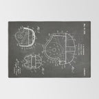 Football Helmet Patent - Football Art - Black Chalkboard Rug Gallery Image 2