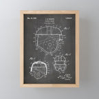 Football Helmet Patent - Football Art - Black Chalkboard Mini Art Print Gallery Image 1