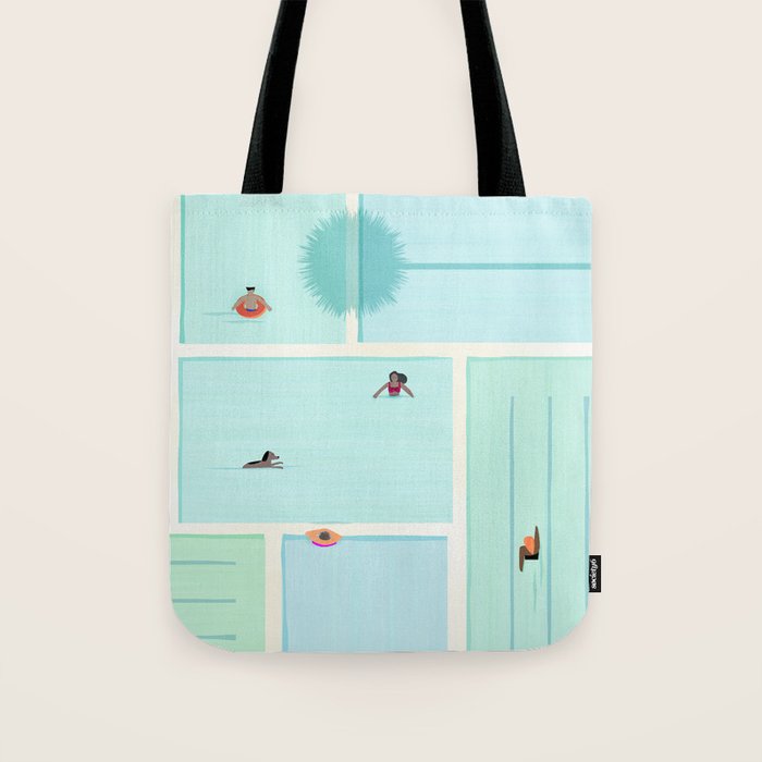 Saturdays At The Pool Illustration Tote Bag Gallery Image 1