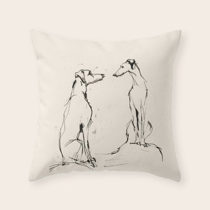 Greyhound Pair - Modern Sketch Throw Pillow Gallery Image 6