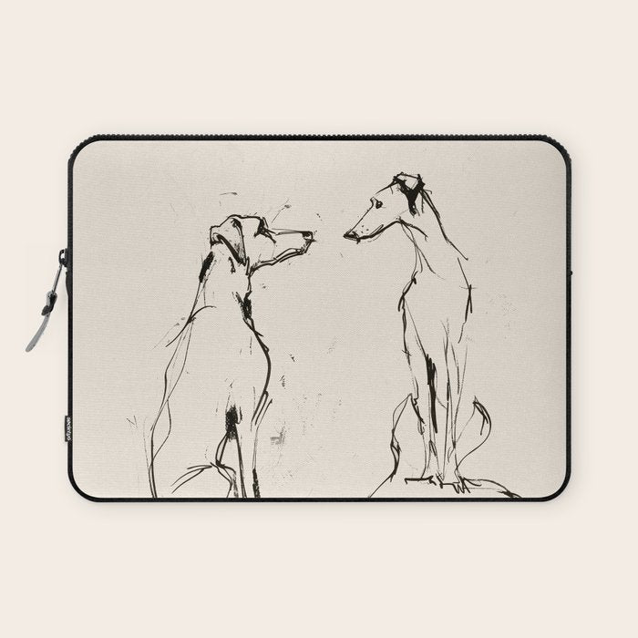 Greyhound Pair - Modern Sketch Laptop Sleeve Gallery Image 1