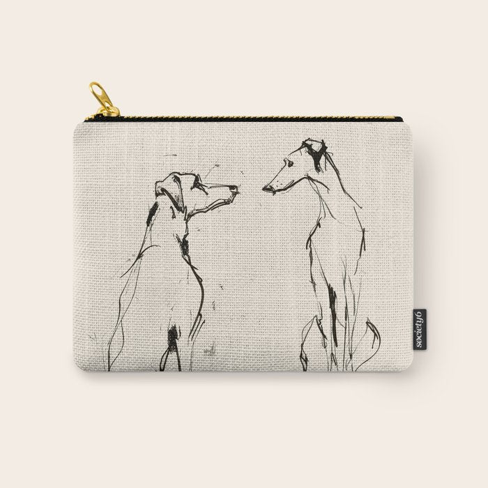 Greyhound Pair - Modern Sketch Carry All Pouch Gallery Image 1
