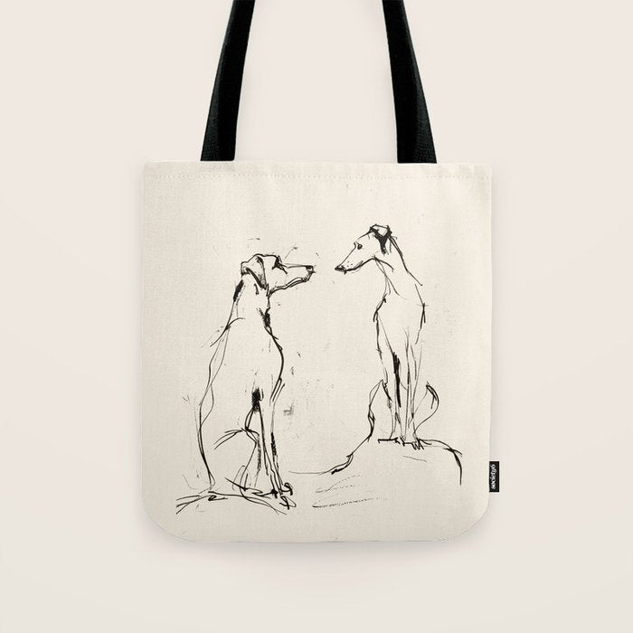 Greyhound Pair - Modern Sketch Tote Bag Gallery Image 1