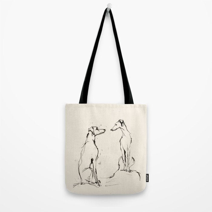Greyhound Pair - Modern Sketch Tote Bag Gallery Image 2