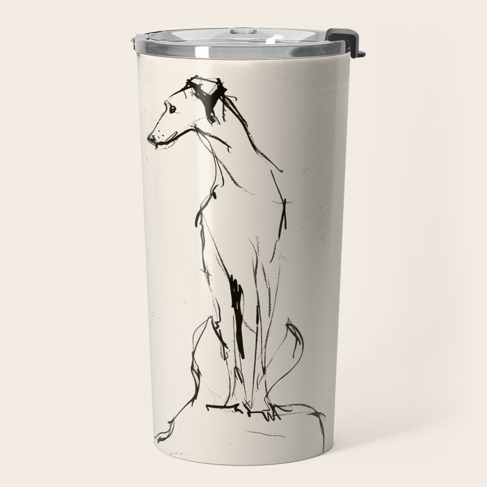 Greyhound Pair - Modern Sketch Travel Mug Gallery Image 2