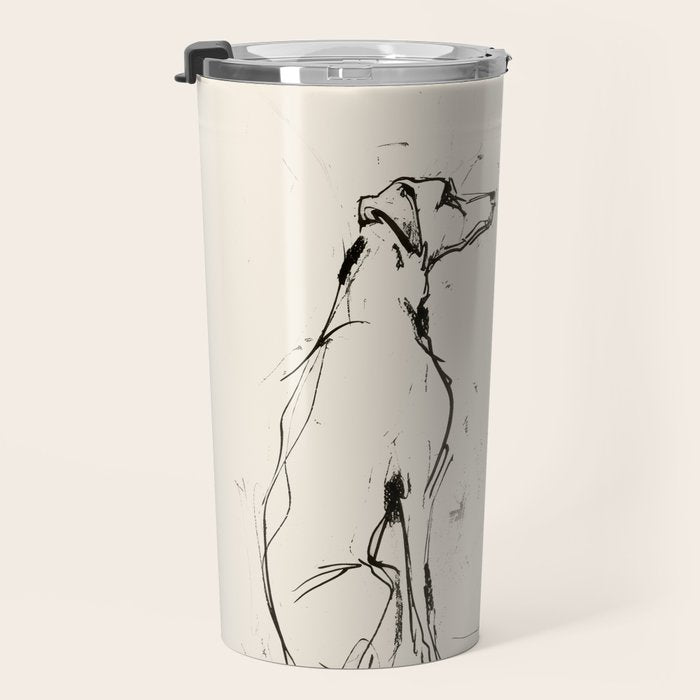 Greyhound Pair - Modern Sketch Travel Mug Gallery Image 3