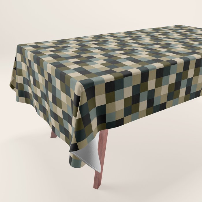 Bold Earthy Checks Pattern - Small IV Tablecloth Gallery Image 1