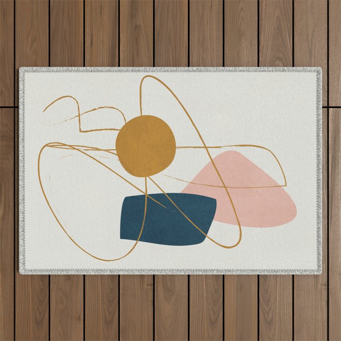 Minimal Abstract Shapes No 46 Outdoor Rug Gallery Image 1