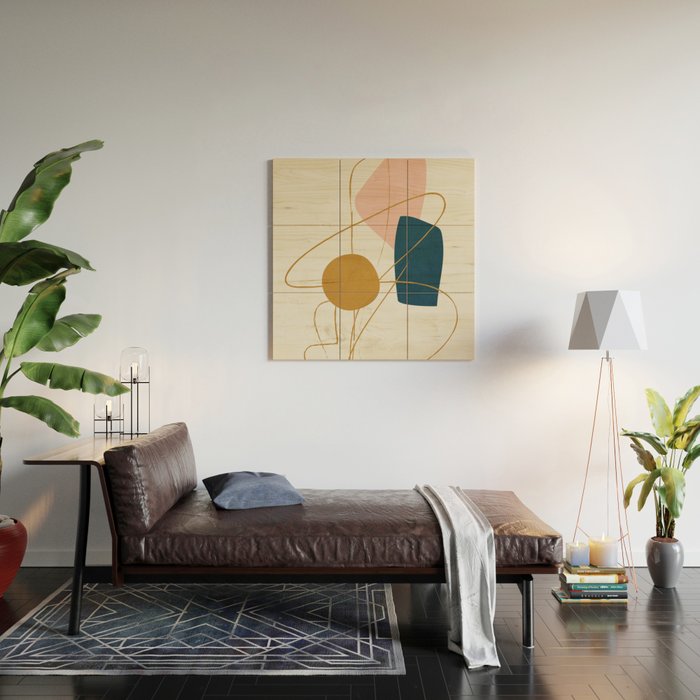 Minimal Abstract Shapes No 46 Wood Wall Art Gallery Image 2