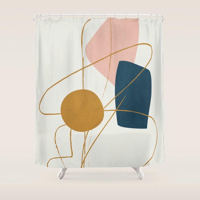 Minimal Abstract Shapes No 46 Shower Curtain Gallery Image 1