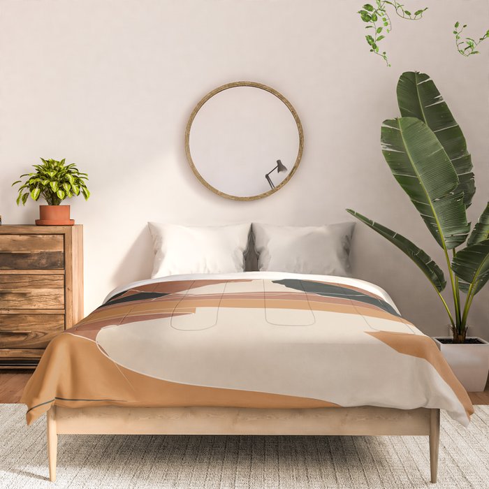 Minimal Abstract Art Landscape 03 Comforter Gallery Image 3