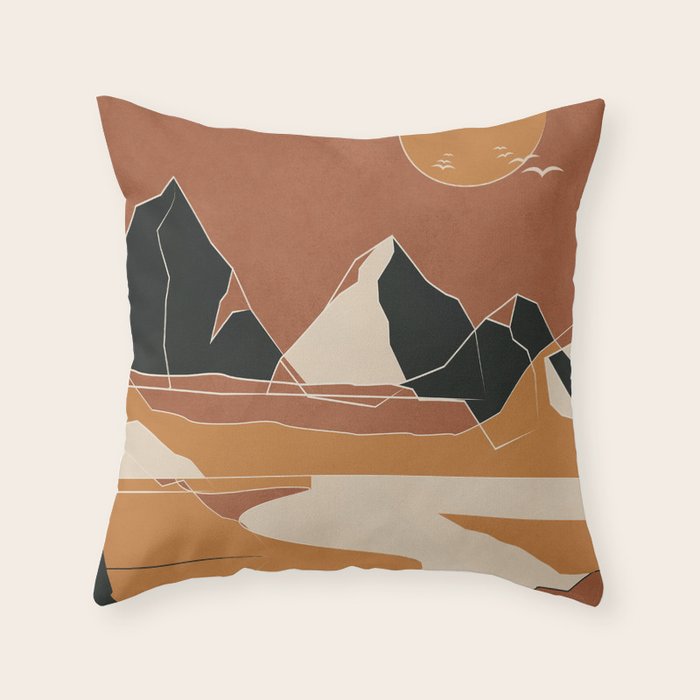 Minimal Abstract Art Landscape 03 Throw Pillow Gallery Image 6
