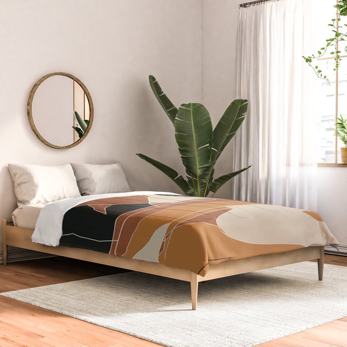 Minimal Abstract Art Landscape 03 Comforter Gallery Image 2