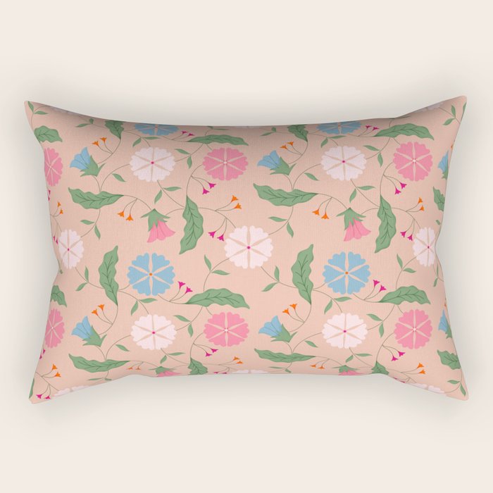 Heritage Blooms - Floral Art Rectangular Pillow Gallery Image 2
