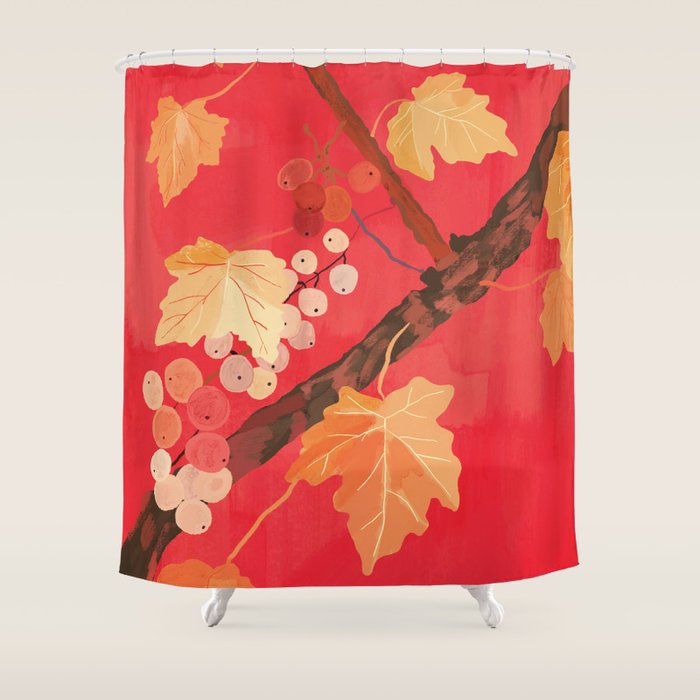 Red Grapevine Shower Curtain Gallery Image 1