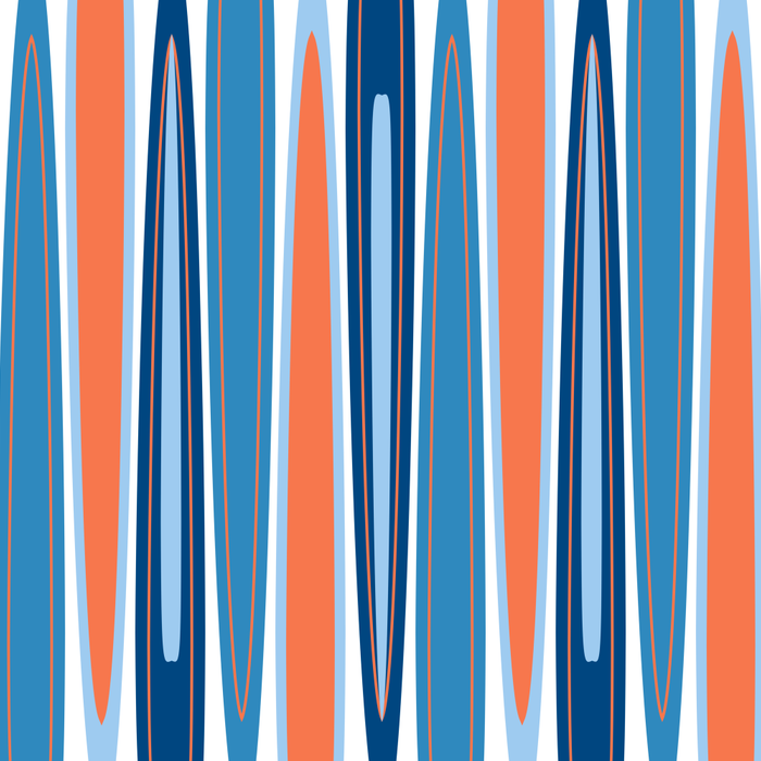 Mid Century Modern Vintage Inspired Stripes in Classic Blues and Muted Orange Coffee Mug Gallery Image 2