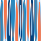 Mid Century Modern Vintage Inspired Stripes in Classic Blues and Muted Orange Coffee Mug Gallery Image 2