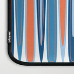 Mid Century Modern Vintage Inspired Stripes in Classic Blues and Muted Orange Laptop Sleeve Gallery Image 3
