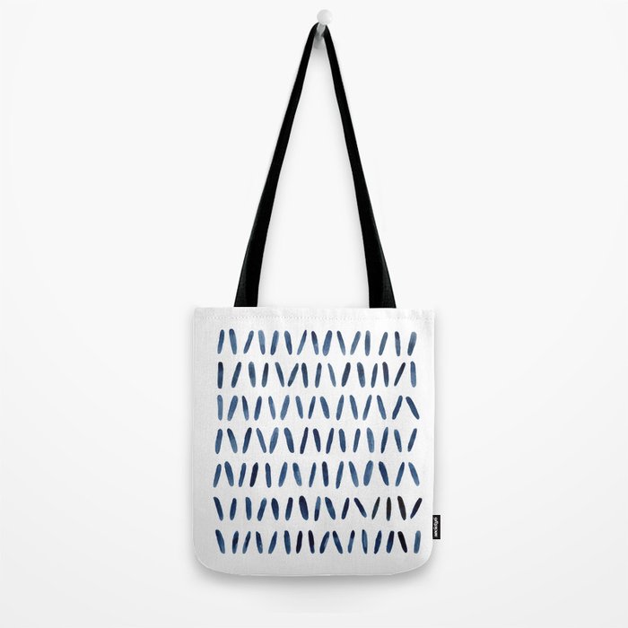 Strokes Pattern | Indigo Watercolor Painting Tote Bag Gallery Image 2