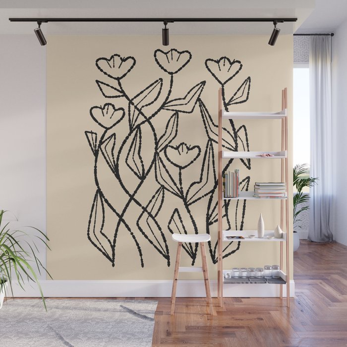 Linear Tulips Wall Mural Gallery Image 1