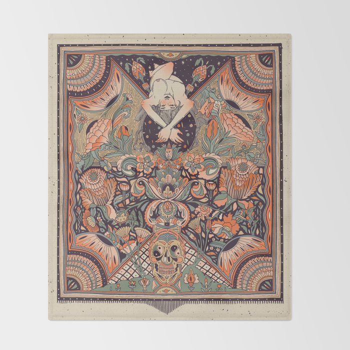 lit de fleurs Throw Blanket Gallery Image 2