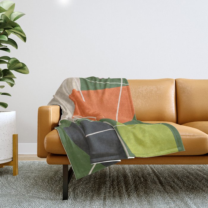 Minimal Colorful Abstract Shapes 10 Throw Blanket Gallery Image 1