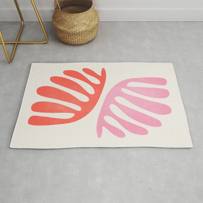 Peach & Orange: Wild Leaf | Matisse Foliage Paper Cutouts 03 Rug Gallery Image 1