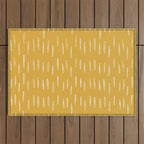 Raindrop Abstract Boho Pattern, Yellow Outdoor Rug Gallery Image 1