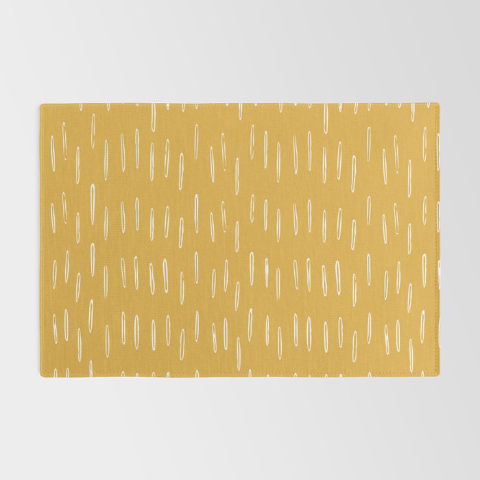 Raindrop Abstract Boho Pattern, Yellow Rug Gallery Image 2