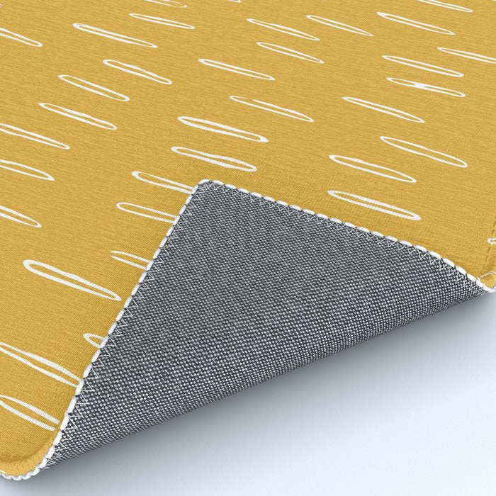 Raindrop Abstract Boho Pattern, Yellow Rug Gallery Image 4